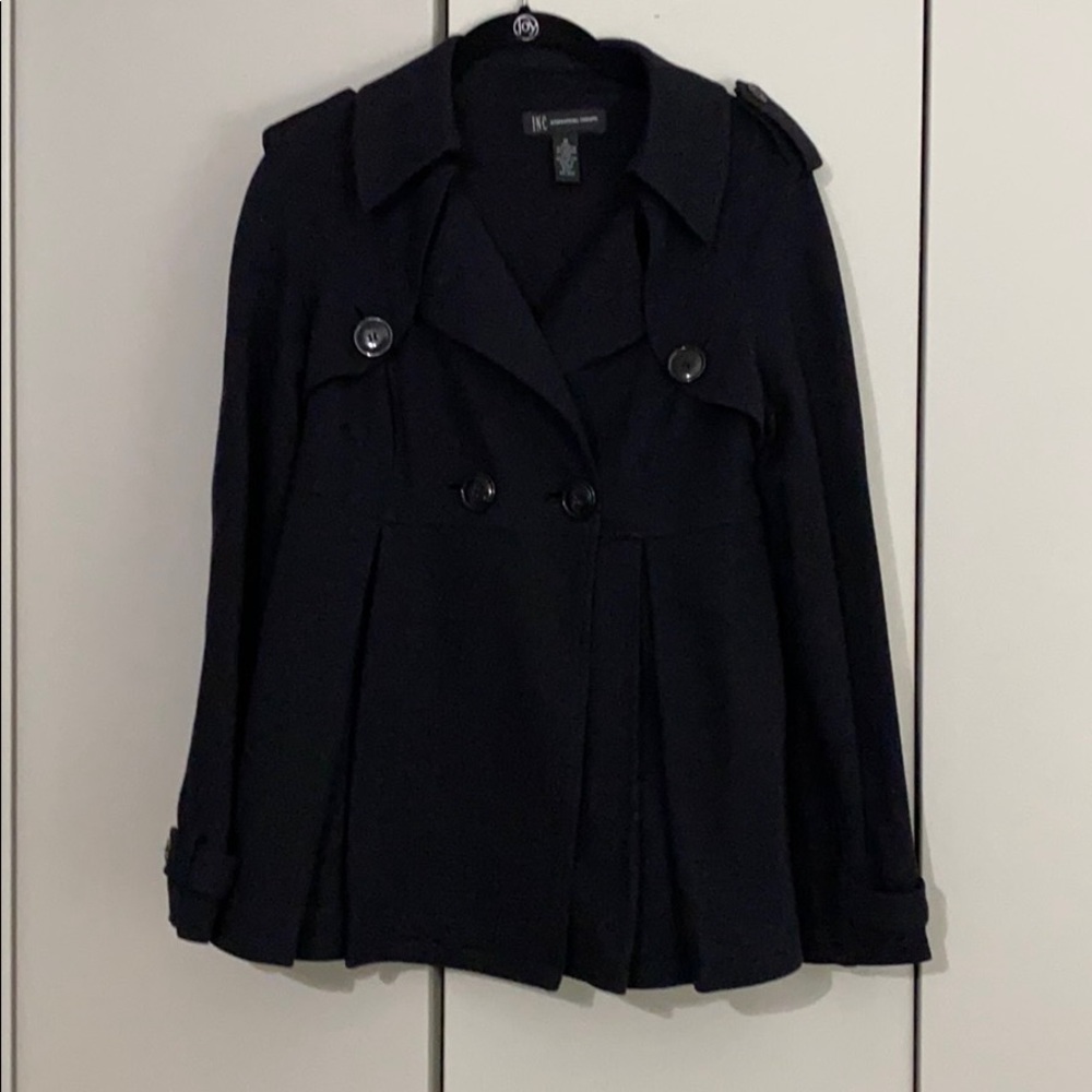 INC Black Knit Pea Coat